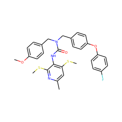 COc1ccc(CN(Cc2ccc(Oc3ccc(F)cc3)cc2)C(=O)Nc2c(SC)cc(C)nc2SC)cc1 ZINC000027442591