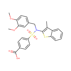 COc1ccc(CN(c2sc3ccccc3c2C)S(=O)(=O)c2ccc(C(=O)O)cc2)cc1OC ZINC000115229157