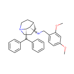 COc1ccc(CN[C@H]2[C@H]3CCCN(CC3)[C@H]2C(c2ccccc2)c2ccccc2)c(OC)c1 ZINC000028002934