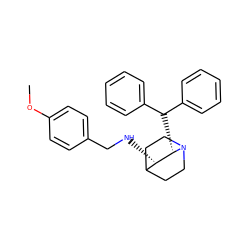 COc1ccc(CN[C@H]2C3CCN(CC3)[C@H]2C(c2ccccc2)c2ccccc2)cc1 ZINC000036323651