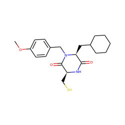 COc1ccc(CN2C(=O)[C@H](CS)NC(=O)[C@@H]2CC2CCCCC2)cc1 ZINC000003821461