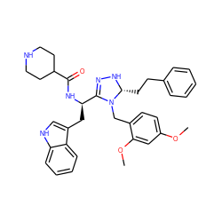 COc1ccc(CN2C([C@@H](Cc3c[nH]c4ccccc34)NC(=O)C3CCNCC3)=NN[C@@H]2CCc2ccccc2)c(OC)c1 ZINC000028870681