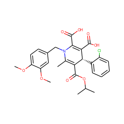 COc1ccc(CN2C(C)=C(C(=O)OC(C)C)[C@@H](c3ccccc3Cl)C(C(=O)O)=C2C(=O)O)cc1OC ZINC000003926302