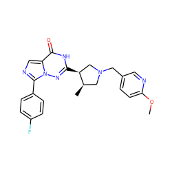 COc1ccc(CN2C[C@@H](C)[C@@H](c3nn4c(-c5ccc(F)cc5)ncc4c(=O)[nH]3)C2)cn1 ZINC000205431505