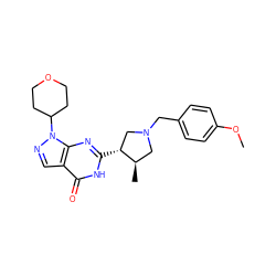 COc1ccc(CN2C[C@@H](C)[C@H](c3nc4c(cnn4C4CCOCC4)c(=O)[nH]3)C2)cc1 ZINC000095575267