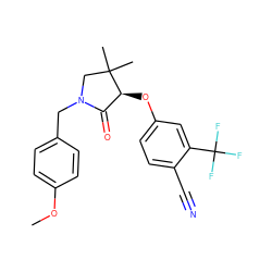 COc1ccc(CN2CC(C)(C)[C@@H](Oc3ccc(C#N)c(C(F)(F)F)c3)C2=O)cc1 ZINC000072114390