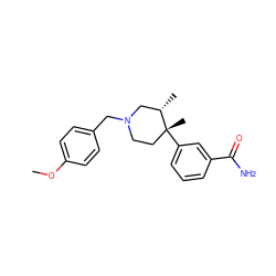 COc1ccc(CN2CC[C@@](C)(c3cccc(C(N)=O)c3)[C@@H](C)C2)cc1 ZINC000013587987