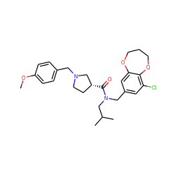 COc1ccc(CN2CC[C@@H](C(=O)N(Cc3cc(Cl)c4c(c3)OCCCO4)CC(C)C)C2)cc1 ZINC000114099211