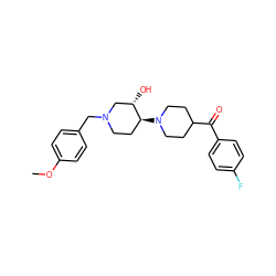 COc1ccc(CN2CC[C@H](N3CCC(C(=O)c4ccc(F)cc4)CC3)[C@@H](O)C2)cc1 ZINC000072180784