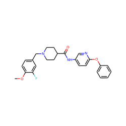 COc1ccc(CN2CCC(C(=O)Nc3ccc(Oc4ccccc4)nc3)CC2)cc1F ZINC000011822032