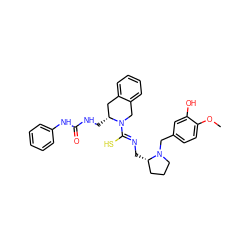 COc1ccc(CN2CCC[C@@H]2C/N=C(\S)N2Cc3ccccc3C[C@H]2CNC(=O)Nc2ccccc2)cc1O ZINC000029319743