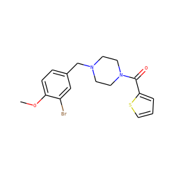 COc1ccc(CN2CCN(C(=O)c3cccs3)CC2)cc1Br ZINC000019790027