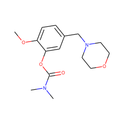 COc1ccc(CN2CCOCC2)cc1OC(=O)N(C)C ZINC000299824733