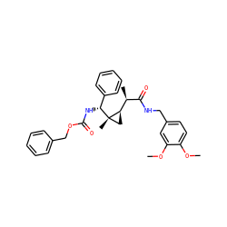 COc1ccc(CNC(=O)[C@H](C)[C@H]2C[C@]2(C)[C@H](NC(=O)OCc2ccccc2)c2ccccc2)cc1OC ZINC000008018961