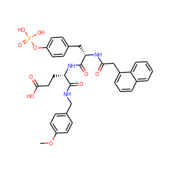 COc1ccc(CNC(=O)[C@H](CCC(=O)O)NC(=O)[C@H](Cc2ccc(OP(=O)(O)O)cc2)NC(=O)Cc2cccc3ccccc23)cc1 ZINC000029471643