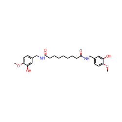 COc1ccc(CNC(=O)CCCCCCCC(=O)NCc2ccc(OC)c(O)c2)cc1O ZINC000013475580