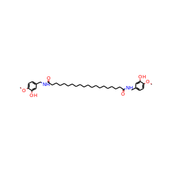 COc1ccc(CNC(=O)CCCCCCCCCCCCCCCCCCC(=O)NCc2ccc(OC)c(O)c2)cc1O ZINC000027202227