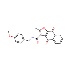 COc1ccc(CNC(=O)c2c(C)oc3c2C(=O)c2ccccc2C3=O)cc1 ZINC000002700659