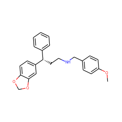 COc1ccc(CNCC[C@@H](c2ccccc2)c2ccc3c(c2)OCO3)cc1 ZINC000002101765