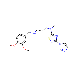 COc1ccc(CNCCCN(C)c2nc(-n3ccnc3)ns2)cc1OC ZINC000038279502