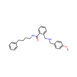 COc1ccc(CNCc2ccccc2C(=O)NCCCCc2ccccc2)cc1 ZINC000013589101