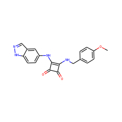 COc1ccc(CNc2c(Nc3ccc4[nH]ncc4c3)c(=O)c2=O)cc1 ZINC000102958446