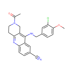 COc1ccc(CNc2c3c(nc4ccc(C#N)cc24)CCN(C(C)=O)C3)cc1Cl ZINC000224791608