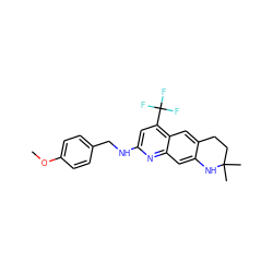 COc1ccc(CNc2cc(C(F)(F)F)c3cc4c(cc3n2)NC(C)(C)CC4)cc1 ZINC000027405829