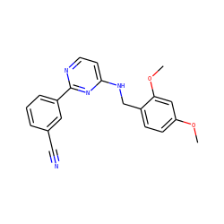 COc1ccc(CNc2ccnc(-c3cccc(C#N)c3)n2)c(OC)c1 ZINC000004265868