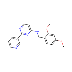 COc1ccc(CNc2ccnc(-c3cccnc3)n2)c(OC)c1 ZINC000004264678