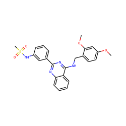 COc1ccc(CNc2nc(-c3cccc(NS(C)(=O)=O)c3)nc3ccccc23)c(OC)c1 ZINC000004239200