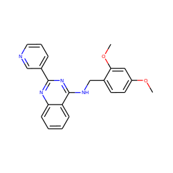 COc1ccc(CNc2nc(-c3cccnc3)nc3ccccc23)c(OC)c1 ZINC000004264641