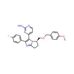 COc1ccc(COC[C@H]2CCc3nc(-c4ccc(F)cc4)c(-c4ccnc(N)n4)n32)cc1 ZINC000028528819
