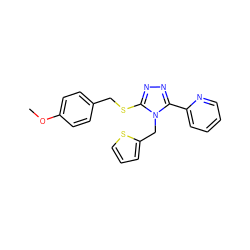 COc1ccc(CSc2nnc(-c3ccccn3)n2Cc2cccs2)cc1 ZINC000066136677