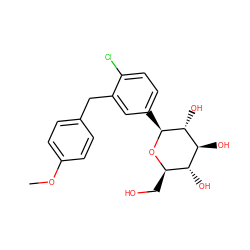 COc1ccc(Cc2cc([C@@H]3O[C@H](CO)[C@@H](O)[C@H](O)[C@H]3O)ccc2Cl)cc1 ZINC000003936410