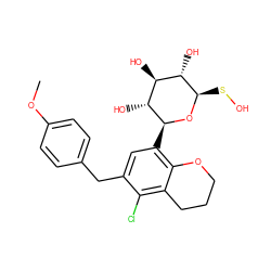 COc1ccc(Cc2cc([C@@H]3O[C@H](SO)[C@@H](O)[C@H](O)[C@H]3O)c3c(c2Cl)CCCO3)cc1 ZINC001772609062