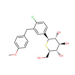 COc1ccc(Cc2cc([C@@H]3S[C@H](CO)[C@@H](O)[C@H](O)[C@H]3O)ccc2Cl)cc1 ZINC000049112533