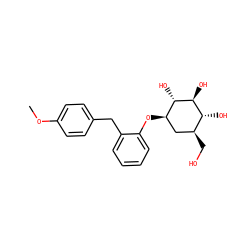 COc1ccc(Cc2ccccc2O[C@@H]2C[C@H](CO)[C@@H](O)[C@H](O)[C@H]2O)cc1 ZINC000034283008