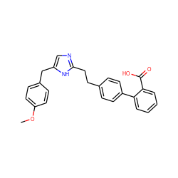 COc1ccc(Cc2cnc(CCc3ccc(-c4ccccc4C(=O)O)cc3)[nH]2)cc1 ZINC000049089158