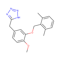 COc1ccc(Cc2nnn[nH]2)cc1OCc1c(C)cccc1C ZINC000115621501