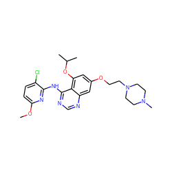 COc1ccc(Cl)c(Nc2ncnc3cc(OCCN4CCN(C)CC4)cc(OC(C)C)c23)n1 ZINC000028529903