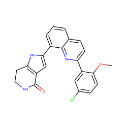 COc1ccc(Cl)cc1-c1ccc2cccc(-c3cc4c([nH]3)CCNC4=O)c2n1 ZINC000222366046