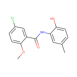 COc1ccc(Cl)cc1C(=O)Nc1cc(C)ccc1O ZINC000020983598