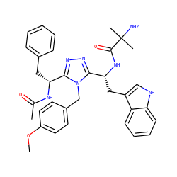 COc1ccc(Cn2c([C@@H](Cc3ccccc3)NC(C)=O)nnc2[C@@H](Cc2c[nH]c3ccccc23)NC(=O)C(C)(C)N)cc1 ZINC000114496756