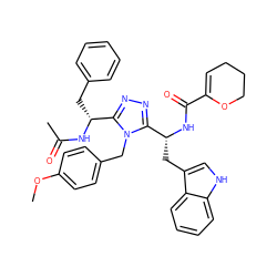 COc1ccc(Cn2c([C@@H](Cc3ccccc3)NC(C)=O)nnc2[C@@H](Cc2c[nH]c3ccccc23)NC(=O)C2=CCCCO2)cc1 ZINC000653842865