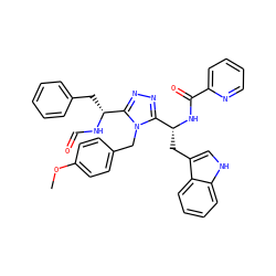 COc1ccc(Cn2c([C@@H](Cc3ccccc3)NC=O)nnc2[C@@H](Cc2c[nH]c3ccccc23)NC(=O)c2ccccn2)cc1 ZINC000096173885