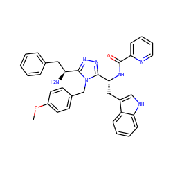 COc1ccc(Cn2c([C@@H](N)Cc3ccccc3)nnc2[C@@H](Cc2c[nH]c3ccccc23)NC(=O)c2ccccn2)cc1 ZINC000653852815