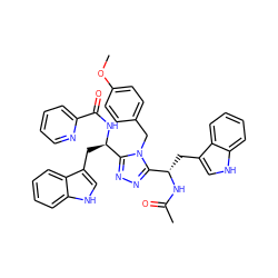 COc1ccc(Cn2c([C@H](Cc3c[nH]c4ccccc34)NC(C)=O)nnc2[C@@H](Cc2c[nH]c3ccccc23)NC(=O)c2ccccn2)cc1 ZINC000204111734