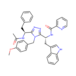 COc1ccc(Cn2c([C@H](Cc3ccccc3)NC(C)=O)nnc2[C@@H](Cc2c[nH]c3ccccc23)NC(=O)c2ccccn2)cc1 ZINC000114502892