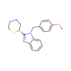 COc1ccc(Cn2c([C@H]3CNCCS3)nc3ccccc32)cc1 ZINC000073222243